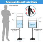 4Pack Sign Stand for Display 8.5 x 11, Adjustable Poster Stand for Table Top & Floor, Floor Standing Sign Holder, Signage Stands for Business, Tradeshow, Store, Farm Display Stands