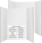 White Tri-Fold Presentation Board 28" X 40" Display Exhibition Board Lightweight and Portable with Smooth Surface Great Business presentations (Pack of 2) - by Emraw