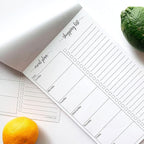 321Done Meal Planning Notepad - 50 Sheets (5.5x8.5) Perforated Weekly Meals Planner Shopping List Menu Groceries Grocery List, Tear Off Memo Pad - Made in USA - Monday Start