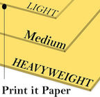 Print It - Vellum Bristol Colored Cardstock Cover Paper, 67 Lb, 8.5" X 11”, Heavyweight Colored Cardstock for Crafts, School, Invitations, And Office Use - Decoration Drawing 250/Case- Gold