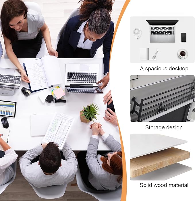 Conference Table,55.1''Folding Conference Room Table for 4-12 People,Mobile Flip Top MeetingTraining Table with Different Coulor and Styles for Offices, Classrooms,Meeting Room (4, C)
