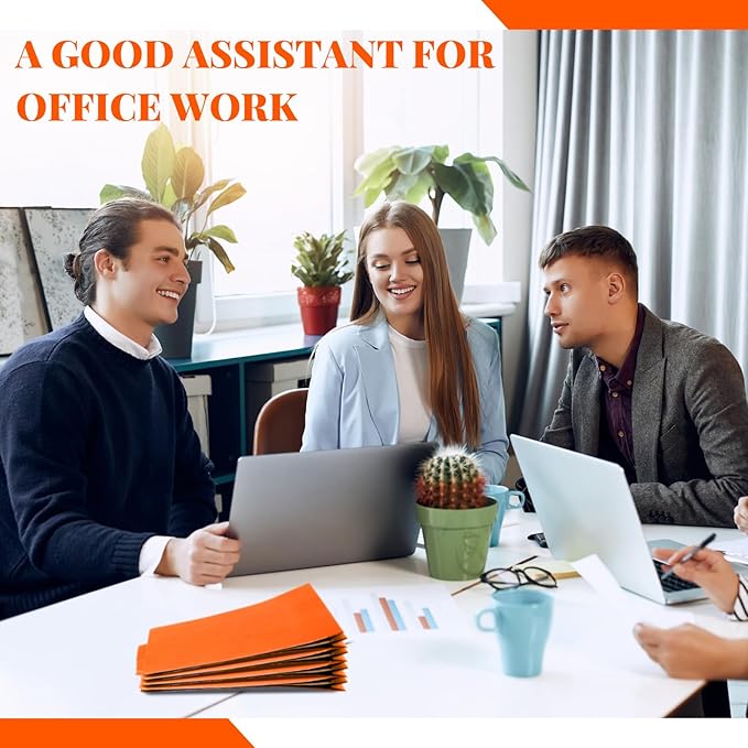 Skyygemm 60 Pcs Classification Folders Letter Size, 1 Divider Pressboard File Folder with Fasteners, Expanding File Organizer Bulk for School Teachers, Office Employee, Coworker, Staff (Orange)