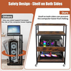 Extra Large Height Adjustable Computer Tower Stand, Computer & Machine Carts, PC Tower Stand, Printer Stands with Steel Wheels, Holds Up to 110 lbs (Fits 11" D x 22" W x 24.5" H Towers)