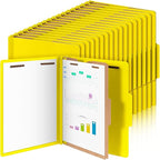 Skyygemm 48 Pcs Classification Folders Letter Size, 1 Divider Pressboard File Folder with Fasteners, Expanding File Organizer Bulk for School Teachers, Office Employee, Coworker, Staff (Yellow)