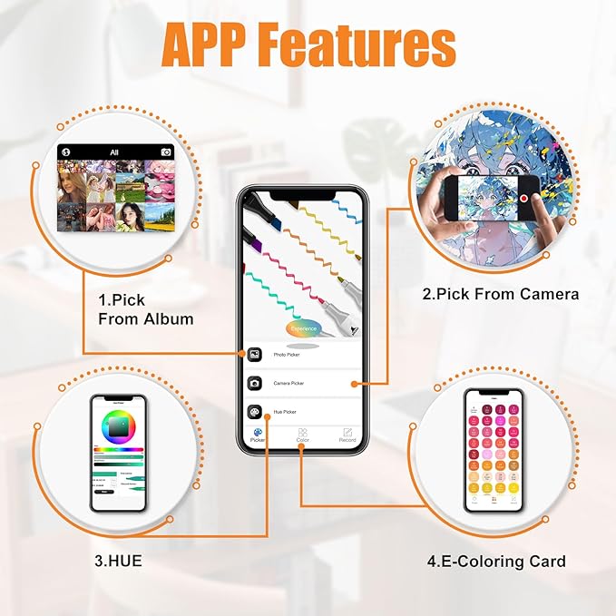 204 Colors Alcohol Markers with Free App, Chisel Tip and Fine Tip, Dual Tip Alcohol-Based Marker set for Artist Adults, Art Markers for Painting, Coloring, Sketching and Drawing,Great Gift Idea