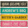 Custom Rustic Sign, Personalized Decor Street and Gift, 4x18 Inches, ACM, Fade Resistant, Made in USA