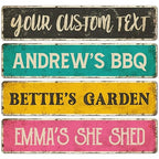 Custom Rustic Sign, Personalized Decor Street and Gift, 4x18 Inches, ACM, Fade Resistant, Made in USA