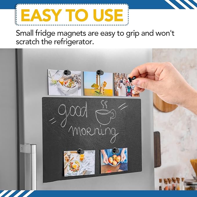 LOVIMAG Fridge Magnets 60Pcs Refrigerator Whiteboard Small Strong Magnet Classroom Kitchen Accessories Decorative Locker Set Decor Must Haves Office Calendar Refrigerador Magnetic Cute Crafts Black
