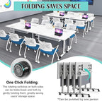 Conference Table,55.1''Folding Conference Room Table for 4-12 People,Mobile Flip Top MeetingTraining Table with Different Coulor and Styles for Offices, Classrooms,Meeting Room (4, 61''B)