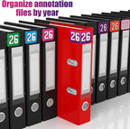 1000pcs 2026 Year Stickers, 3/4x1-1/2 Inch 26 Year Colored Self-Adhesive Stickers File Folder Labels Decals for Tab File Folders Office Supplies (Rose Red and Gradient)