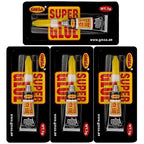 GMSA 4 Pack Super Glue All Purpose, Fastest & Toughest Adhesive 3g Instant Repair Unbreakable Bond, Strong Superglue Liquid for Hard Plastic, Rubber, Metal, Leather, Ceramics, Wood, DIY Craft