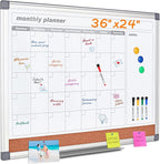 MAKELLO Dry Erase Calendar for Wall 36" x 24", Large Calendar Whiteboard with Cork Board for Office, Home, School, Family, Kitchen and Bedroom, 3' x 2'