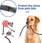 QCSIW 3/8"-25ft Cord Protector Wire Loom Tubing Split Sleeve Cable Sleeve for USB Power Audio Video Cables - Pet Chewing Protection, Flexible Cable Management Cover - Black
