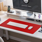 Boutilon Leather Desk Pad Protector,Non-Slip Mouse Pad,Laptop Desk Pad,Office Mouse Mat,Waterproof Leather Desk Blotter,Desk Writing Pad for Office and Home (XL-Red,35.4"x 15.7")
