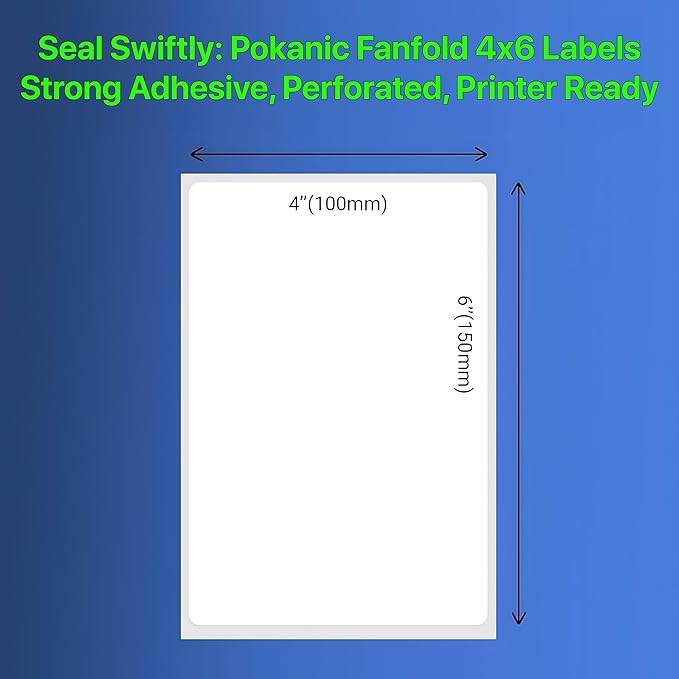 Roll 4 x 6 inch - 500 Thermal Labels Direct White Strong Adhesive Perforated Postage Shipping Printer Compatible with Zebra SNBC Epson Rollo (500 Labels, 1 Roll)