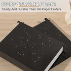 Nordun Extra Capacity Plastic Hanging File Folder Letter Size,12 Pack Reinforced Hang Folders with Heavy Duty 2 Inch Expansion,Durable Hanging Organizer Designed for Bulky Files(Black)
