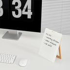 Desktop Glass Whiteboard with Reversible Wood Stand, Small White Board, Mini Dry Erase Whiteboard Easel for Desk, Reusable Desk Notepad 9.5"x6.7" for Home, Office, Accessories Included, Yeoux