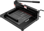 TIANSE Heavy Duty Guillotine Paper Cutter A4 12" Guillotine Paper Cutter 400 Sheet Capacity Solid Steel Construction with Double Safety Protection Perfect for Trimming Paper Cardstock Matboard Black