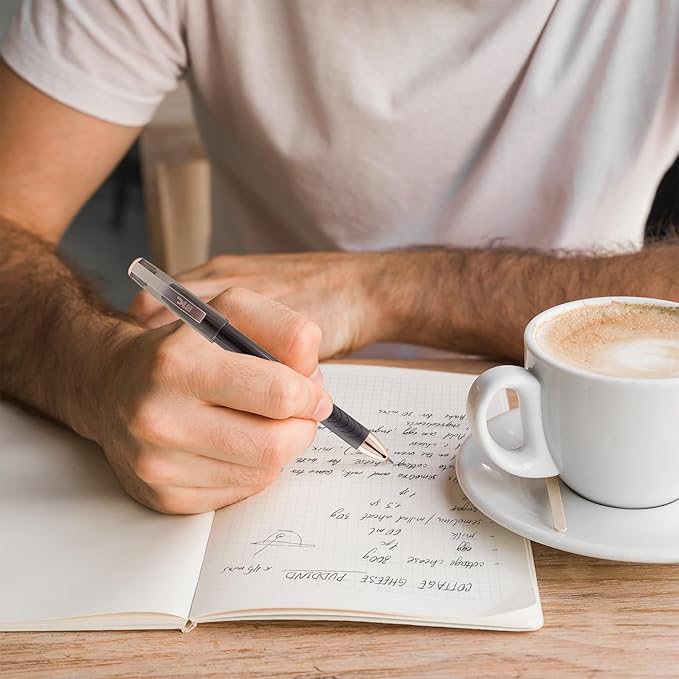 Inc. Magna Tank Gel Pen - Bulk 0.7-mm Medium-Point Roller Pens with Comfort Grip for School, Office, Writing, and Journaling, 12 Count Pack, Black Ink