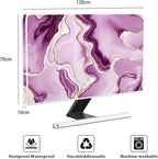 Baocicco Violet Gold Marble Waterproof Weatherproof and Dust-Proof TV Screen Cover 50, 51, 52 Inch for Home Office Creative TV Covers for TVs Screen Anti-Static Dustproof Protective