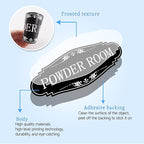 Powder Room Sign Sticker for Business and Home，Self-adhesive Cute Powder Room Door Decor，Waterproof Guest Bathroom Decals for House，Office，Shop
