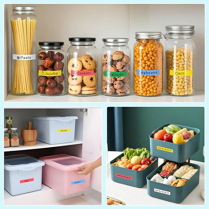 5-Pack Label Maker Tape Replace for Brother TZe TZ Tape 12mm 0.47 Laminated White Red Blue Yellow Green TZe231 431 531 631 731 Work for Brother P Touch Label Maker PTH110 PTD220 PTD210