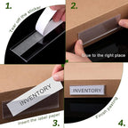 72 Pieces Clear Plastic Adhesive Shelf Tag & Price Label Holders for Supermarket, School, Library, Mailbox & Storage Bins(3 x 1 Inch)