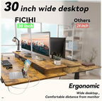 FiCiHi Adjustable Height Standing Desk with 4 Drawers,55 x 30 inches Electric Sit Stand Home Office Desk with Two Tiers, 3 Memory Presets, Monitor Stand Riser, USB A/C Charging Port