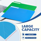 File Folder, PANDRI 120 Pack Colored File Folder, 1/3 Cut Tab, Letter Size, Assorted 6 Colors Filing Folder for Office School Business