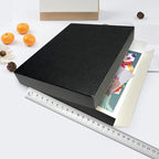 Lineco Museum Archival Storage Box, 16.75x20.75x3 in. Drop Front Design. Acid-Free with Metal Edge. Organize Photos, Pictures, Prints, Documents, Crafts, DIY. Black, 1 Pack