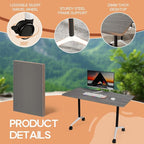 Folding Conference Table 4ft 5ft, Foldable Office Meeting Desk for 6 People, Multiple Sizes Colors Mobile Conference Room Table for Training Room School Business Furniture (2, Grey, 71in)