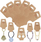 200PCS Bracelet Display Cards Sturdy Necklace Holder Cards Self Adhesive Jewelry Packaging Selling Card for Small Business of Keychain Earring Hair Band and Scrunchies Hanging