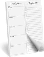 321Done Magnetic Meal Planning Pad, 5.5x8.5, Made in USA, M-F Weekly Menu Planner & Grocery List for Refrigerator, Perforated Tear Off Checklist (50 Pages), Thick Paper, Strong Magnet for Fridge