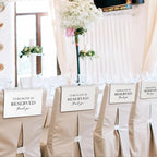 ChissNook Reserved Seating Chair Signs, This Row Is Reserved Pew Cloths Seating Placeholder for Church Pews, Wedding Decorations for Reception Parties Celebrations Event Meetings (8 PCS, White)