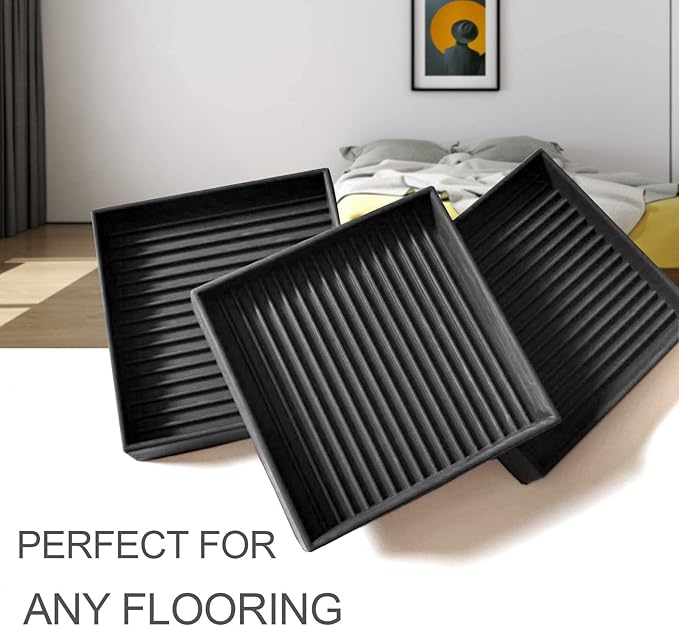 Yelanon Furniture Coasters,4 Pcs 4” Furniture Caster Cups - Non Slip Pads Hardwood Floors - Non Skid Furniture Grippers, Rubber Furniture Feet, Anti Slide Floor Protector for Bed Couch Stoppers