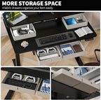 Kingant 48 x 30 Inch Electric Standing Desk with 4 Drawers, Adjustable Height Computer Desk for Home Office, Large Workstation Sit Stand Up Desk with Built-in USB A/C Charging Ports, Black