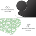 Auhoahsil Mouse Pad, 12 x 10 in Simple Flower Theme Computer Mouse Pad for Desk, Premium-Textured Non-Slip Rubber Stitched Edges Waterproof Square Mouse Mat for Gaming Work Wireless Mice, Green