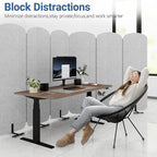 Natwind 3 Panel 73.2 x 71 inch Office Room Privacy Protect Space Divider Portable Partition,Wall Folding Cubicle Indoor Freestanding Acoustic Partition Temporary for Office Room