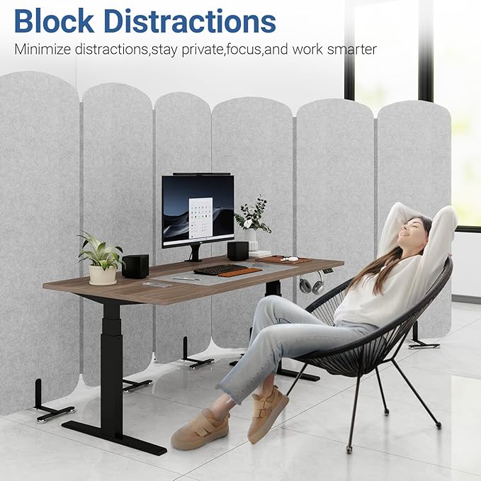 Natwind 3 Panel 73.2 x 71 inch Office Room Privacy Protect Space Divider Portable Partition,Wall Folding Cubicle Indoor Freestanding Acoustic Partition Temporary for Office Room