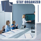 Teling 100 Pcs Plastic Report Covers with 3 Prong Fasteners 11.42 x 9.45 Inch Clear Front Report Covers Bulk Presentation Folders for School Document(Navy Blue)