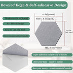 Hexagonal Acoustic Panels-12 Pack High-Density Sound Absorbing Panels 12"X10"X0.4" for Enhanced Noise Reduction, DIY Design, Idea for Studios, Offices, and Home Theaters(Ash Gray)