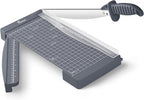 Firbon 12" Guillotine Paper Cutter with Hidden Ruler, Compact Heavy Duty 12-Sheet Capacity Trimmer for Cardstock, Photos, Scrapbooking, Office, Classroom, Studio (Gray)