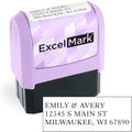ExcelMark Address Stamp - Custom Return Address Stamp with Elegant Designs, Vibrant Colors & Patterns – Perfect for Mail, Invitations & Gifts (Violet Mount, Everyday Elegance)