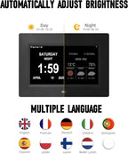Memwake Digital Alarm Clock, Multiple Alarm Functions, Clock with Date and Day, Digital Alarm and Electronic Calendar for Seniors (White, 7 inch) (7-inch Black WiFi)
