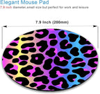 IMAYONDIA Cheetah Animal Print Gaming Mouse Pad,Colorful Leopard Round Mouse Pad Small,Color Pattern Personalized Design Mouse Pads,Non-Slip Rubber Base Mousepad for Laptop,Office Decor for Women Desk