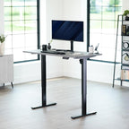 VIVO Electric 55 x 28 in Standing Desk, Memory Height Adjustment, 1B Series, Holds 220 lbs, One-Piece Dark Gray Top, Black Frame, DESK-KIT-1B55G