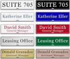 Custom Elegant Office Engraved Name Plate for Doors or Wall Sign, Personalized Office Door Name Plates with Adhesive, Laser Engraving, 10 Colors Available (Size 2.5"H x 10"L)