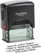 ExtraMark Return Address Stamp - 4 Lines Personalized Stamp - Customizable Text Stamp – Self Inking Design - Exclusive Features - Multiple Ink Color Options and Fonts