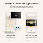 Popl Smart NFC Business Card - Sleek Modern Digital Business Card w/Instant App-Free Sharing - Customizable NFC Cards Compatible w/iPhone & Android (Black)
