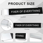 Fixer Of Everything Funny Desk Signs for Office, Novelty Nameplate Office Decor Black Desk Plaque for Women Men Coworker Gift Home Supply Accessories 10 x 2"